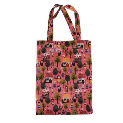 China Waterproof PVC Coated Cotton Waterproof PVC Coated Cotton Shopper Tote Bag With Inner Pocket for sale