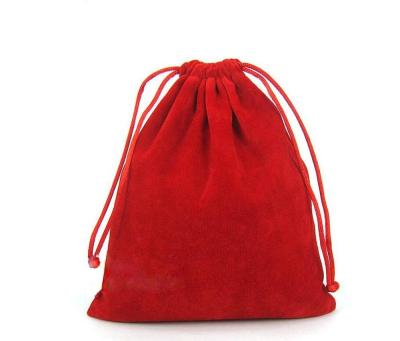 China Recyclable Red Velvet Jewelry Dust Bag Velvet Cloth Jewelry Pouches for sale