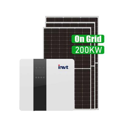 China Commercial 200kw Solar Power System 100kw 200kw 300kw  PV System On Grid Photovoltaic System buy solar cells bulk  complete solar kit for sale