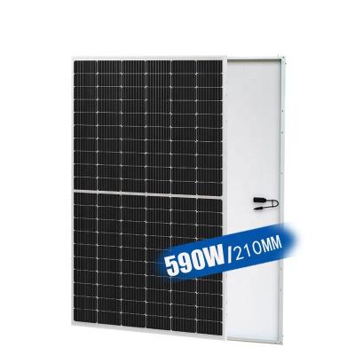 China Luxury Solar Single Glass Panel solar panels 210mm  590W 60cells 120half cells photovoltaic panel for sale