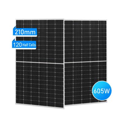 China Luxury 600Watt 605Watt Solar Panels Double-glass Photovoltaic Module 210mm double glass 610W 60cells 120half cells for sale