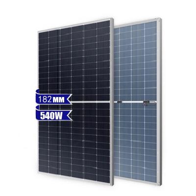 China Luxury 540watt 545watt 550watt  555watt  182mm 144 half cells double glass shingled solar panel bifacial for sale