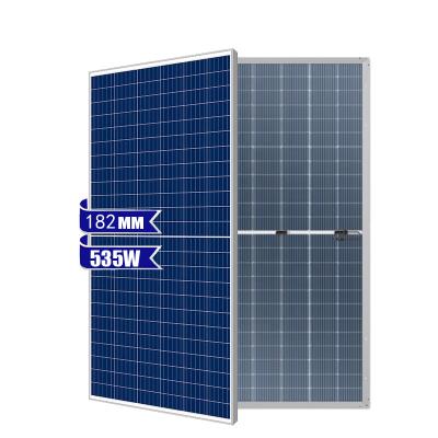 China Luxury Double side tempered glass bifacial solar panel 535watt182mm 144 half cells double glass for sale