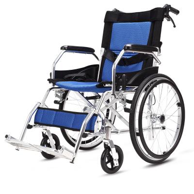 China Folding aluminum alloy wheelchair wheelchair thickened standard manual manual for patient for sale