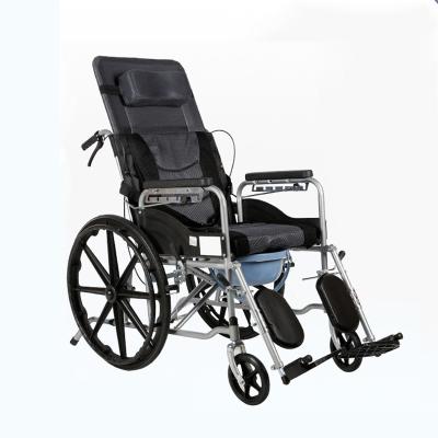 China Reclining Wheelchair High Back Comfortable Manual Health Care Manual Light Weight Economic Wheelchair for sale