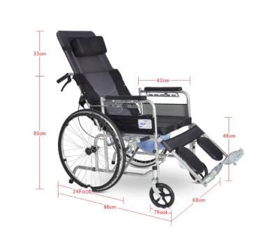 China New Design High Back Lightweight Wheelchair Car Folding Hand Pedal Manual Wheelchair For Elderly for sale