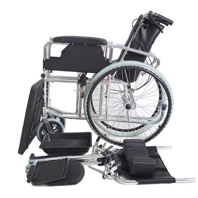 China Low Price Factory Direct Folding Wheelchair All Terrain Wheels Tires Disabled Wheelchair for sale