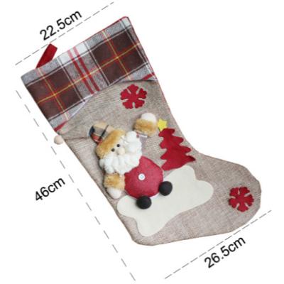 China Popular Xmas Gift Large Christmas Stocking Holder Ornaments For Kids Decoration Xmas Supplies Xmas Gift Bags for sale