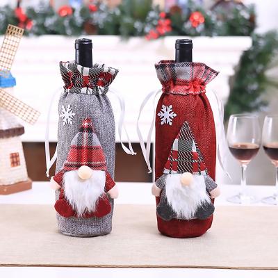 China Eco-friendly Christmas Wine Bottle Cover Merry Christmas Decor For Home Christmas Table Decor Christmas Gift 2021 for sale