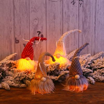 China Led Wool Knitted Christmas Table Home Decor Lighting Plush Doll Elf Tomte Christmas Gnome Santa Ornaments Christmas Tree Pendant Gift for sale