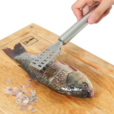 China Viable Cleaning Fish Skin Scratching Scales Planing Quick Scales Skinning Fish Scale Remover For Kitchen for sale