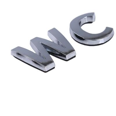 China Custom Name Sign Door Number Craft Metal Europe Work Card Sticker Metal Letter Tag Back Toilet Sign for sale