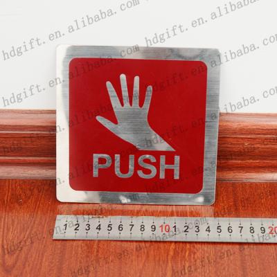 China American and European stainless steel sliver enamel red door signs back sticker wall nameplate hotel room come-and-go sign plate for sale