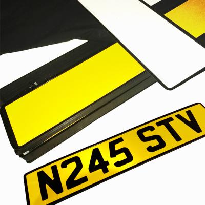 China Custom Yellow Reflective Number Plate London Police License Plates Film Customized for sale