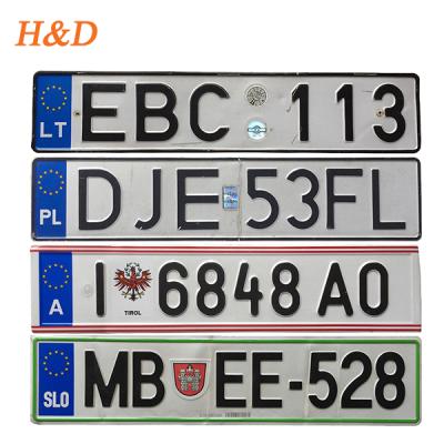 China UK European Car Decoration H&D License Plate Motorcycle License Plate Design ISO9001 Film Car Reflective Plates for sale