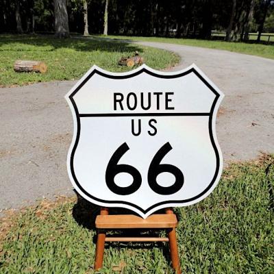 China Custom Africa Tin Troops Road Street Nameplate Aluminum ROUTE USA 66 Metal Film Reflective Number Signs for sale