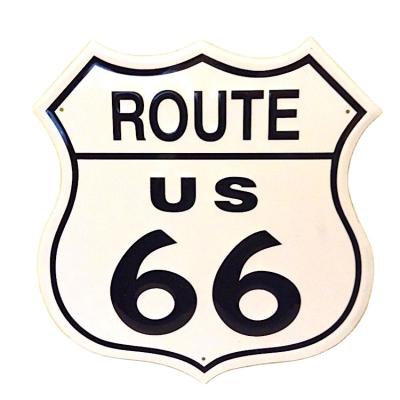 China Custom Tin Printing ROUTE 66 Metal Tin Sign Aluminum Name Plate Emboss Cangnan Road Traffic Sign With Name 300mm*500mm (Customized) for sale