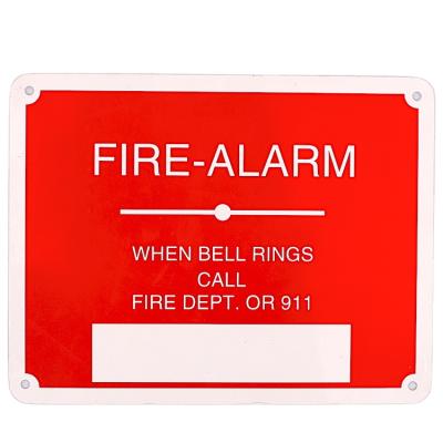 중국 factory price aluminum fire alarm warning sign metal tin traffic plate 150mm*50mm (customized) 판매용