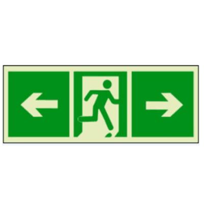 Cina Aluminum At Night Illuminated Signage Green Running Man Emergency Exit Sign in vendita