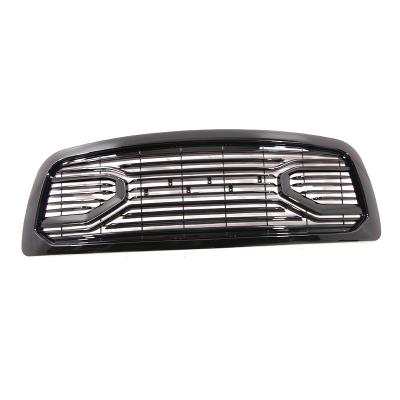 China ABS Big Horn Grille+Replacement Wrapped Gloss Black Shell Fit For Dodge Ram 2009-2012 1500 for sale