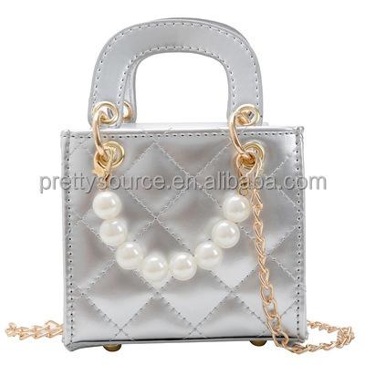 China New 2021 PU Korean Square Kids Special Purpose Bags With Pearl for sale