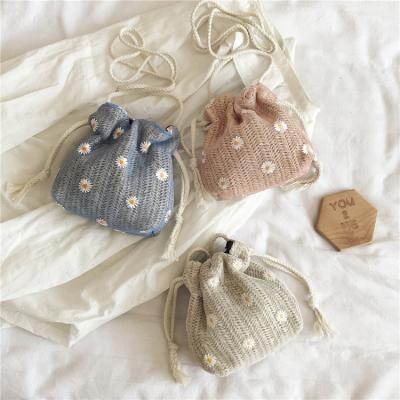 China High Quality Women Small Pocket Favor Bags Mini Drawstring Bucket Hand Printed Fairy Daisy Bags Cross - Body Bag for sale