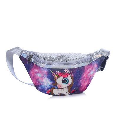 China 2021 Fashion Children Outdoor Travel Wholesale Cartoon Children Girls Cute Bling Sequin Clips New Style Cute Fanny Pack for sale