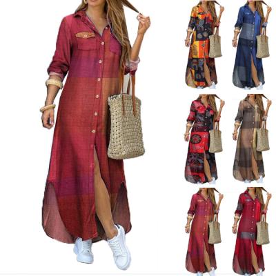 China Fashion Anti-Static Women's Casualdress Ladies Printed Long Skirt Summer Dresses Women Plus Size Women's Dresses Dress for sale