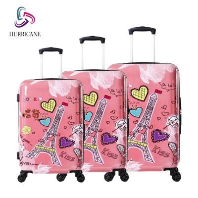 China ABS Hard PC Pink Kids Luggage Filter Bezel 3 Pcs Set With Quiet Wheels for sale