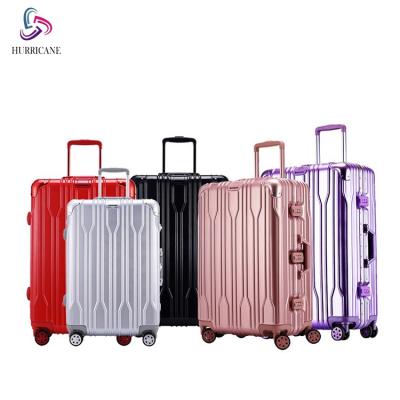 China 20 24 28 Inch Height Frame Luggage Fashionable Aluminum ABS PC Travel Trolley Suitcase Sets On Wheels for sale