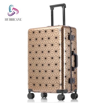 China Wholesale Fashionable Custom Portable ABS Aluminum Diamond Gold Diamond Suitcase Luggage Sets for sale