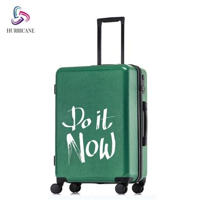 China Fashionable Custom Cheap Colorful Designer Printed ABS Zipper Suitcase Pink Travel Luggage Sets On Wheels for sale