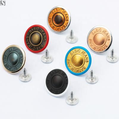 China Wholesale Dry Cleaning SANKO Denim Jacket Buttons GRS Vintage Recycled Brass Jeans Button, OEKO-TEX Certificate Te koop