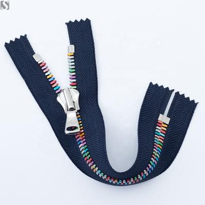 China Durable Printed Zipper Strip 5# Rainbow Zipper Brass Metal for sale