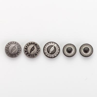 China Nickel Free Rivet For Clothing Custom Engraved Logo Metal Alloy Zinc Decorative End-End Nickel Free Plating for sale