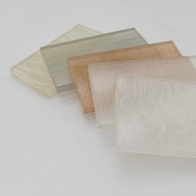 China Custom BTG 5mm+5mm Modern High Quality Person Cloth Fabric Decorative Tempered Laminated Glass for sale