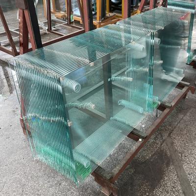 China Park BTG 17.52mm tempered clear porcelain laminated glass balustrade stair factory for sale