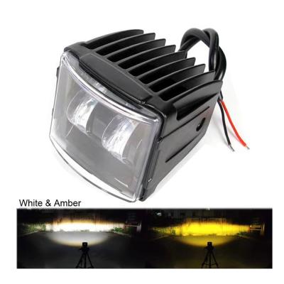 China PC Amber Yellow Cube White Bicolor 3 Inch Pods 30W Dual Color LED Working Driving Fog Light for sale