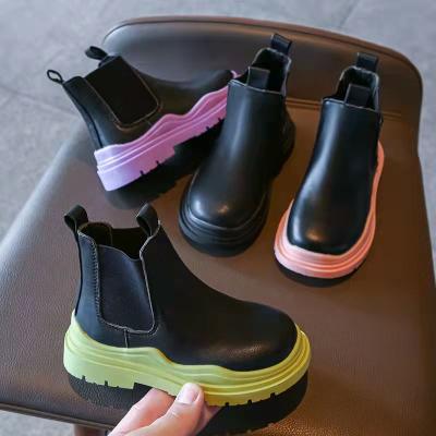 China Other fashion kids boots zipper kids autumn and winter new arrival girls shoes student trend leather Chelsea boots kids for sale