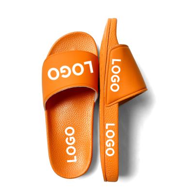 China Fashion Trend Women's Fashion Slippers Custom Embossed Slide Slippers Orange Colored Sandal Slippers for sale