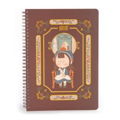 China Custom Spiral Cover Student Brown Hard Notebook With Thick Paper for sale