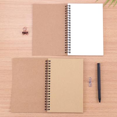 China school supplies a5 paper coil spiral sketchbook spiral blank notebook sublimation packing for sale