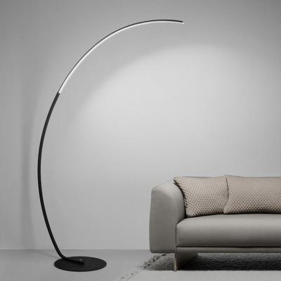 China Modern Arc Shape LED Floor Lamp Living Room Lighting Fixtures Various Light Sources Can Be Adjusted Manually for sale