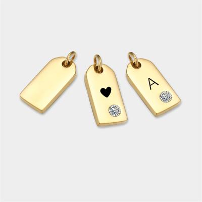 China 14K Gold Environmental Friendly Necklace Stainless Steel Diamond Geometric Pendant Custom Necklace Wholesale Jewelry Accessories for sale