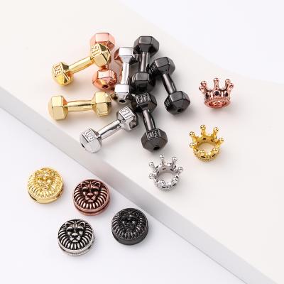 China FASHIONABLE Mens Gold Plated Crown Lion Dumbbell Pendants Necklace Beads For Jewelry Making Wholesale Jewelry Wholesale Jewelry for sale