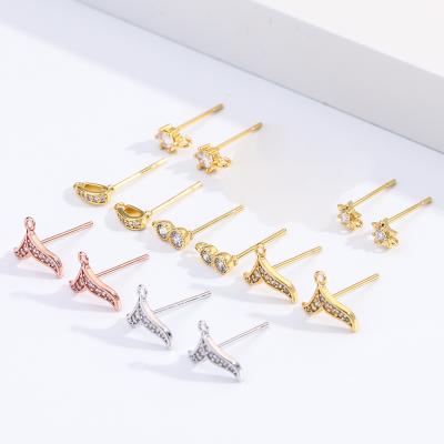 China FASHIONABLE Cute Tiny Enamel Whale Dangling Tail Charms Earings for Women 2021 for sale