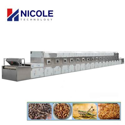 China Tunnel Microwave Food Dryer Stainless Steel Industrial Insects Drying Machine for sale