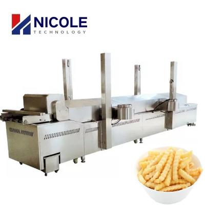 Cina Pallina continua su misura di SUS 304 che frigge linea patata commerciale elettrica Chip Fryer in vendita