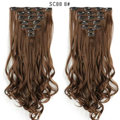 China Heat Resistant Synthetic Body Wave Hair 7pcs Clip-in Lace Body Wave Bundles Hair Extension for sale