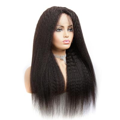 China Yaki Private Label For Women Yaki Full Lace 360 ​​Lace Front Human Hair Kinky Straight High Quality Remy Hair Wig Straight for sale